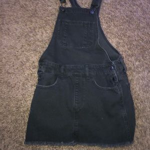 black overall skirt